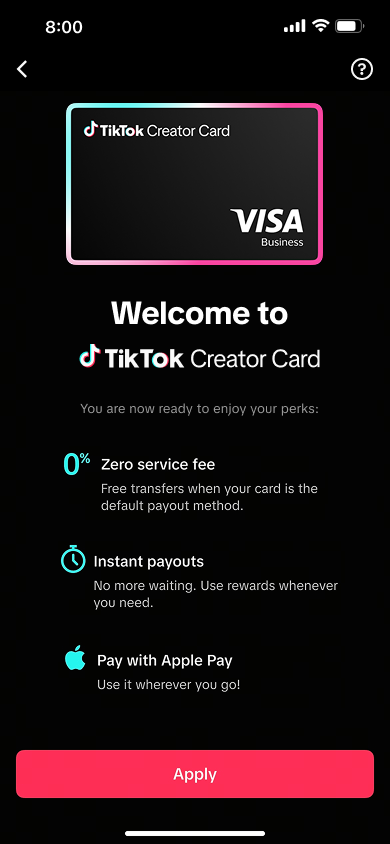 Creator Card concept without cashback